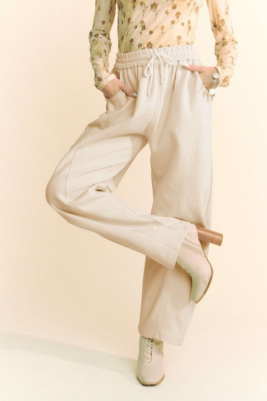 Davi & Dani Drawstring Wide Leg Sweatpants